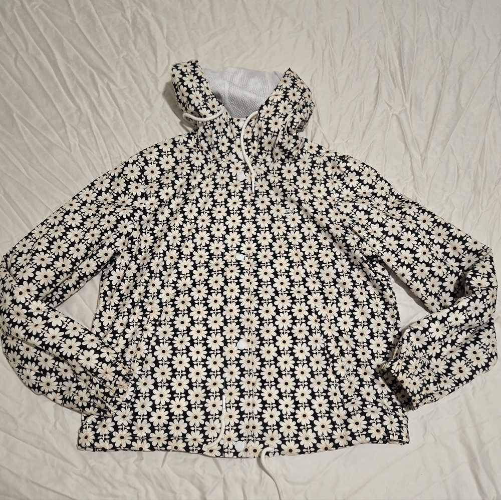 Levi’s Retro Daisy Rain Jacket Windbreaker Hooded Waterproof Size S